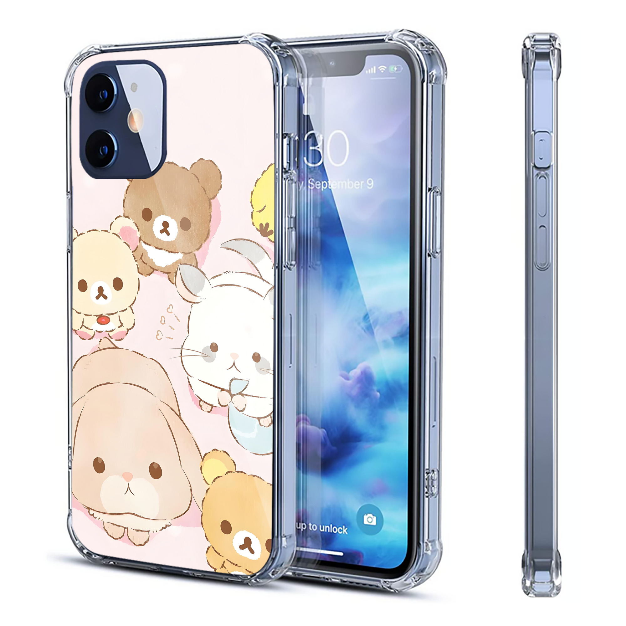 （画像用） リラックマ リラックマ キイロイトリ Rilakkuma Korilakkuma Kiiroitori 【iPhone 12シリーズ対応】透明スマホケース（クリアソフトケース）